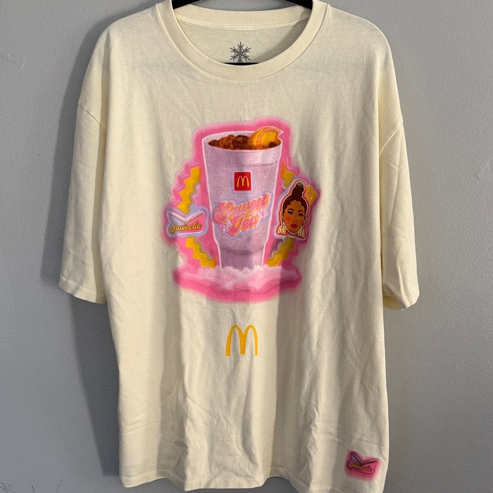 McDonald's Saweetie Cream Tee with Colorful Graphic